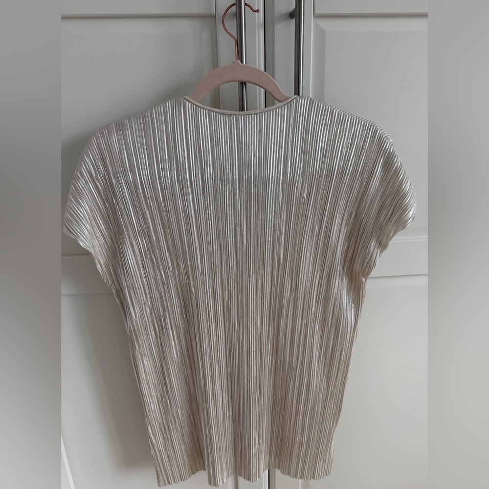 Zara Silver Pleated Top - Picture 5 of 6